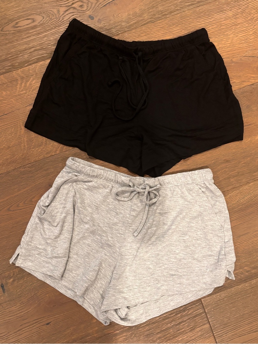 Bundle Women's Soft Drawstring Shorts - Black & Light Gray